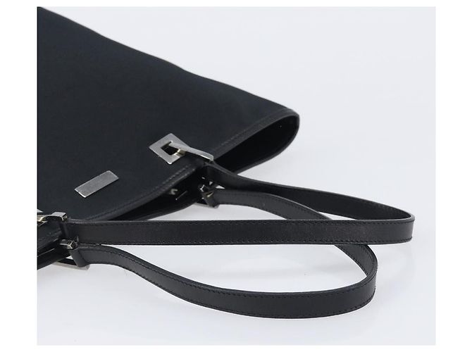 Borsa Tote GUCCI Nylon Nero Argento 002 1098 Auth BA16099 - vista 7