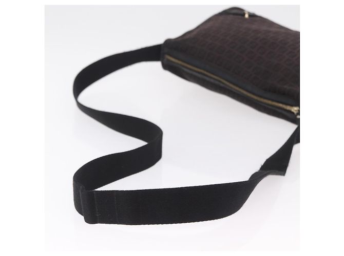 Borsa a tracolla FENDI Zucchino Canvas Marrone Scuro Gold Auth 206775A D'oro - vista 7