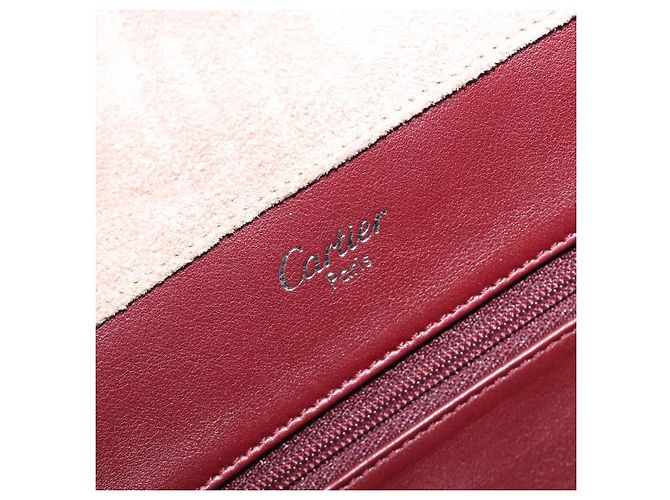 Borsa a Tracolla Cartier Trinity Suede Beige Oro Argento Auth 206754V D'oro - vista 20