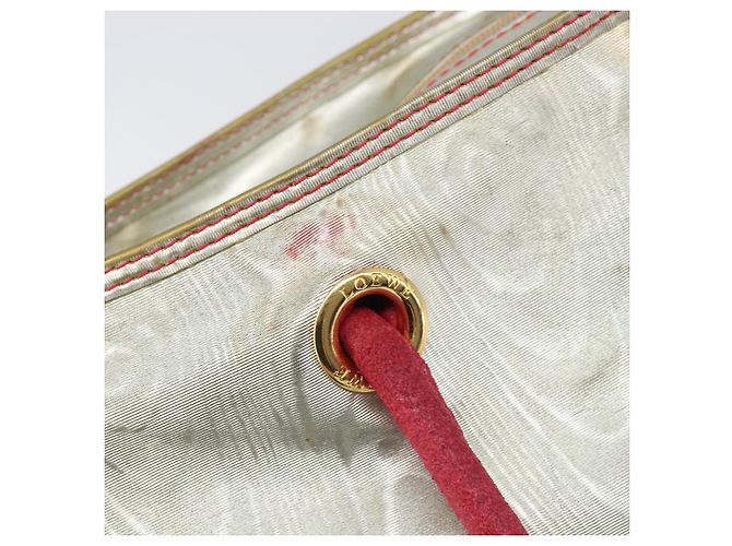 Saco Tote LOEWE Nylon Silver Gold Auth 206014 Prata Dourado - vista 19