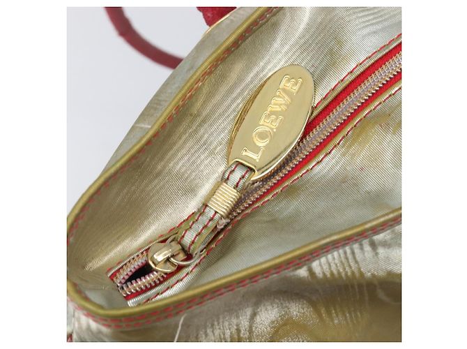 Saco Tote LOEWE Nylon Silver Gold Auth 206014 Prata Dourado - vista 21