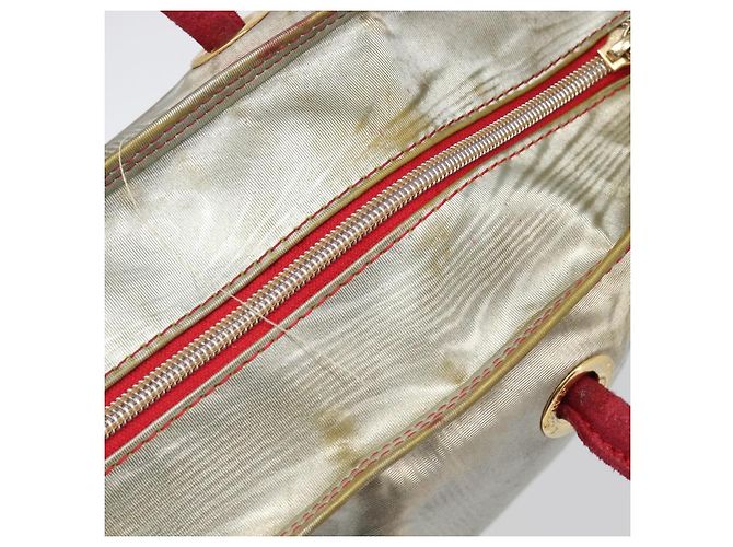Saco Tote LOEWE Nylon Silver Gold Auth 206014 Prata Dourado - vista 8