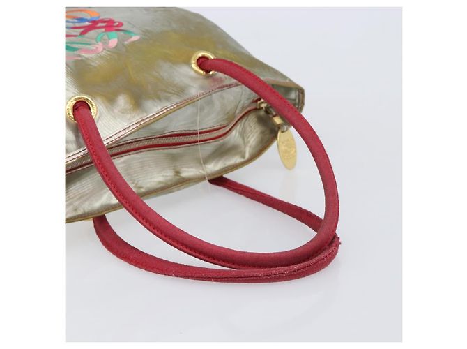 Saco Tote LOEWE Nylon Silver Gold Auth 206014 Prata Dourado - vista 9