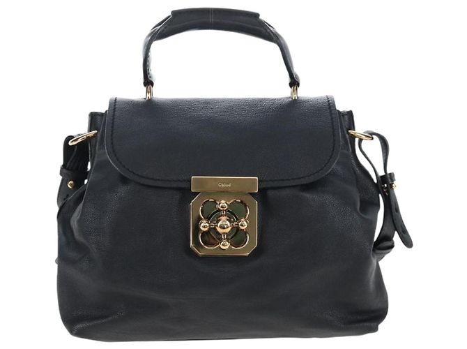 Chloé Borsa Chloe Elsie in pelle 2way Nero Oro Auth am12745V D'oro - vista 13