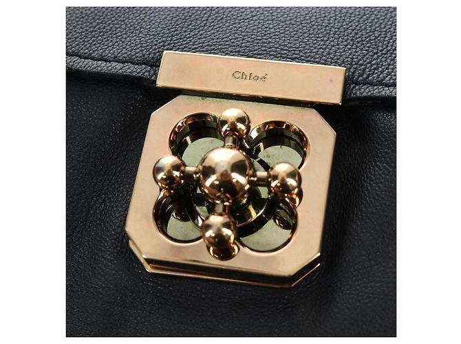 Chloé Borsa Chloe Elsie in pelle 2way Nero Oro Auth am12745V D'oro - vista 22