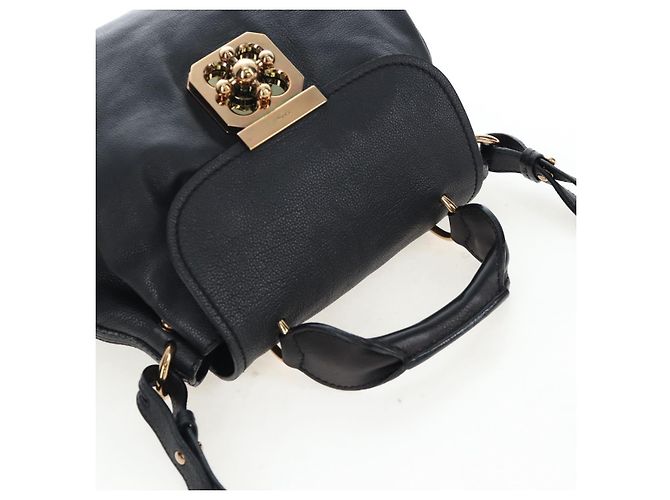 Chloé Borsa Chloe Elsie in pelle 2way Nero Oro Auth am12745V D'oro - vista 6
