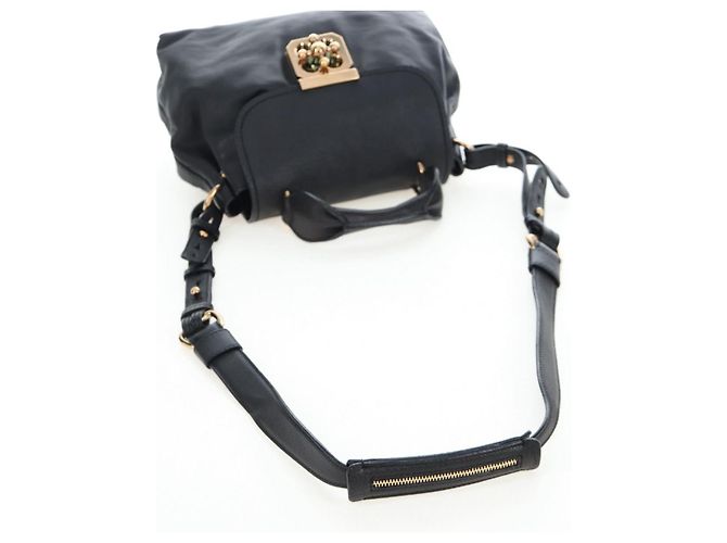 Chloé Borsa Chloe Elsie in pelle 2way Nero Oro Auth am12745V D'oro - vista 8