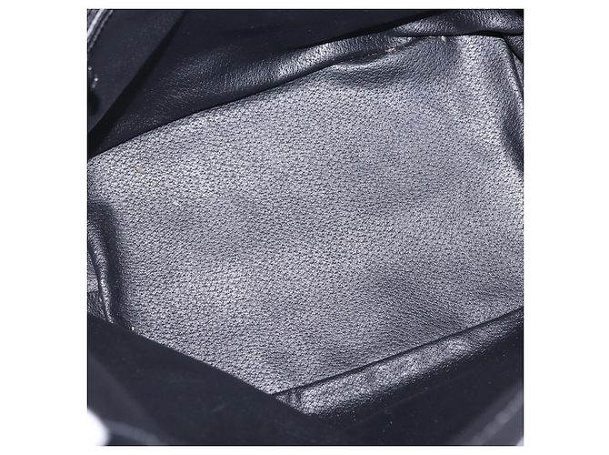 Céline Bolsa de Ombro CELINE Macadam Canvas PVC Leather Black Gold Auth 206055 Preto Dourado - vista 11