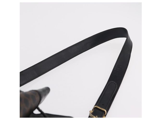 Céline Bolsa de Ombro CELINE Macadam Canvas PVC Leather Black Gold Auth 206055 Preto Dourado - vista 14
