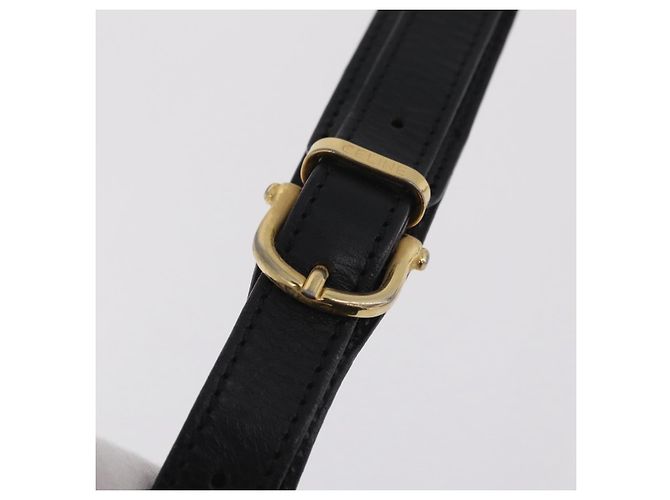 Céline Bolsa de Ombro CELINE Macadam Canvas PVC Leather Black Gold Auth 206055 Preto Dourado - vista 15