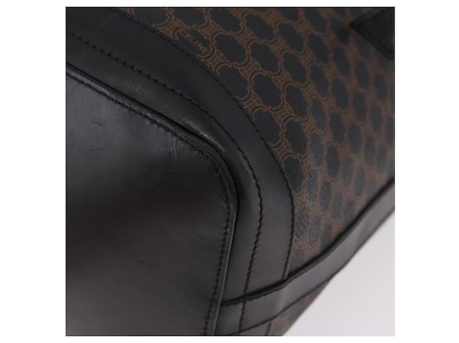 Céline Bolsa de Ombro CELINE Macadam Canvas PVC Leather Black Gold Auth 206055 Preto Dourado - vista 17