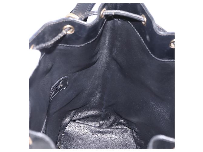 Céline Bolsa de Ombro CELINE Macadam Canvas PVC Leather Black Gold Auth 206055 Preto Dourado - vista 21