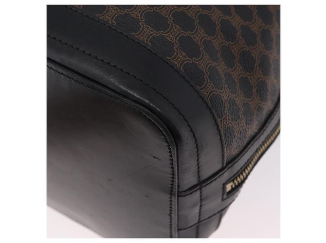 Céline Bolsa de Ombro CELINE Macadam Canvas PVC Leather Black Gold Auth 206055 Preto Dourado - vista 9