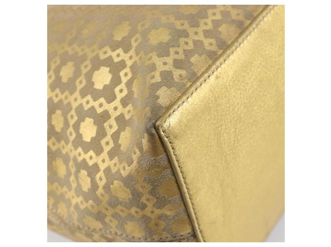 Céline Bolso Tote CELINE Suede Gold Auth BA16117 Dorado - vista 10