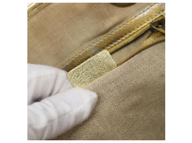 Céline Bolso Tote CELINE Suede Gold Auth BA16117 Dorado - vista 12