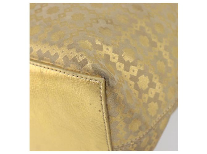 Céline Bolso Tote CELINE Suede Gold Auth BA16117 Dorado - vista 14