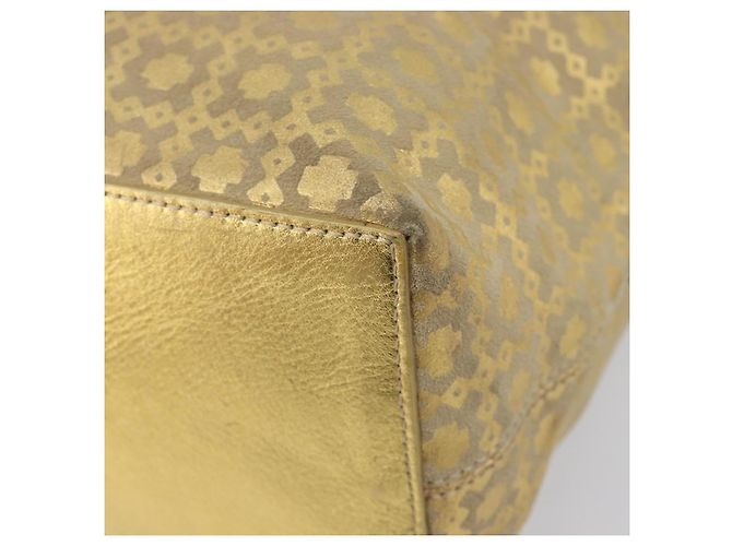 Céline Bolso Tote CELINE Suede Gold Auth BA16117 Dorado - vista 16