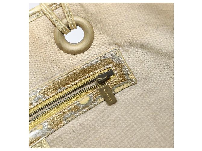 Céline Bolso Tote CELINE Suede Gold Auth BA16117 Dorado - vista 24