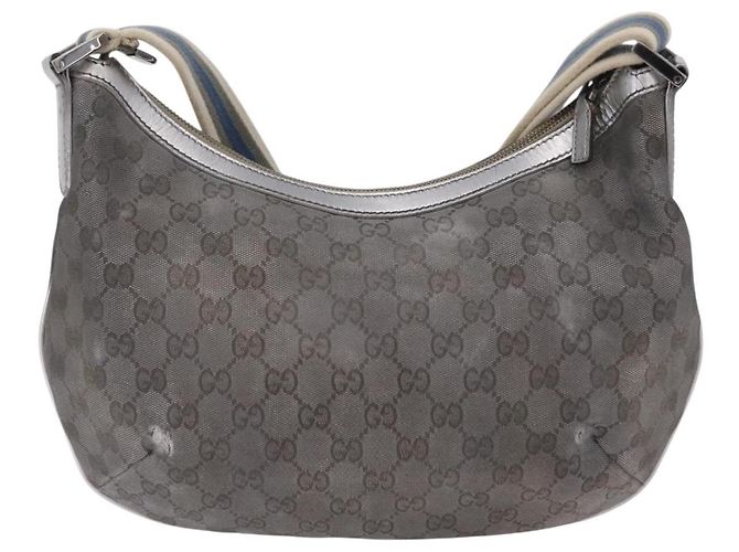 Borsa a Tracolla GUCCI GG Canvas Silver 181092 Auth 207594 Argento - vista 2