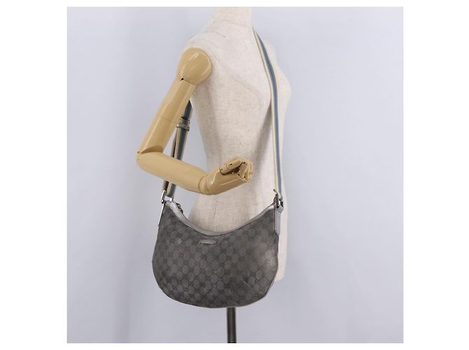 Borsa a Tracolla GUCCI GG Canvas Silver 181092 Auth 207594 Argento - vista 29