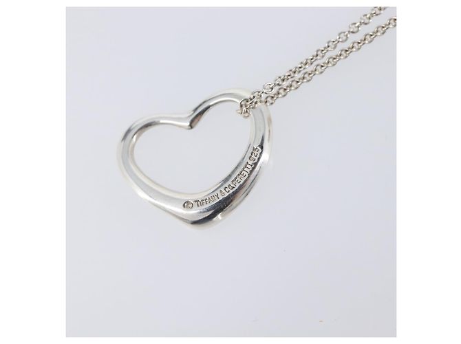 Tiffany & Co. Open Heart Halskette Ag925 Silver Auth 205493M Silber - Ansicht 12