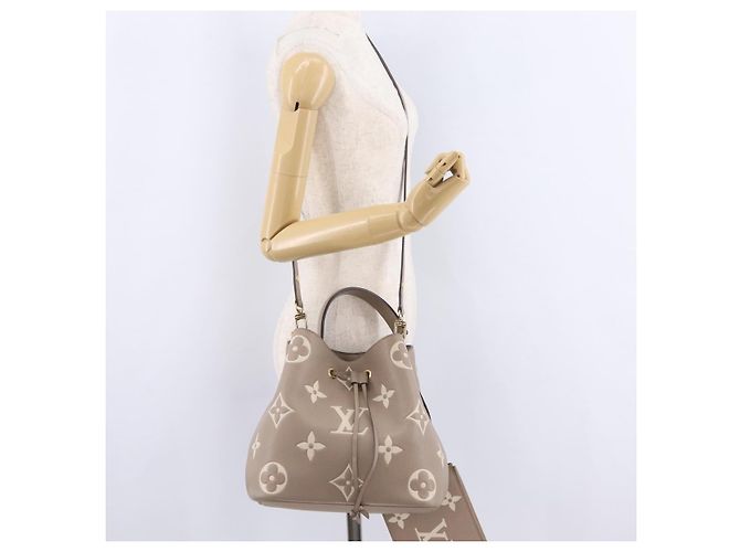 Néonoé Borsa LOUIS VUITTON Monogram Empreinte Neo Noe MM Beige M45555 LV Auth ka6488M Monogramma - vista 32