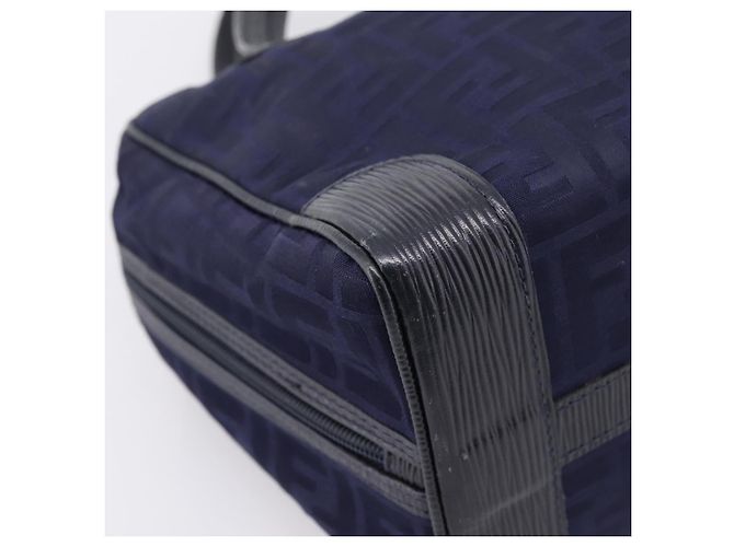 FENDI Zucca Canvas Handtasche Navy Gold Auth ep16548 Golden Marineblau - Ansicht 14