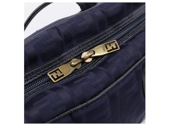 FENDI Zucca Canvas Handtasche Navy Gold Auth ep16548 Golden Marineblau - Ansicht 17