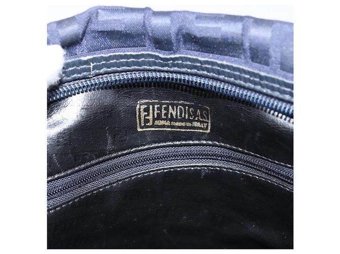 FENDI Zucca Canvas Handtasche Navy Gold Auth ep16548 Golden Marineblau - Ansicht 18