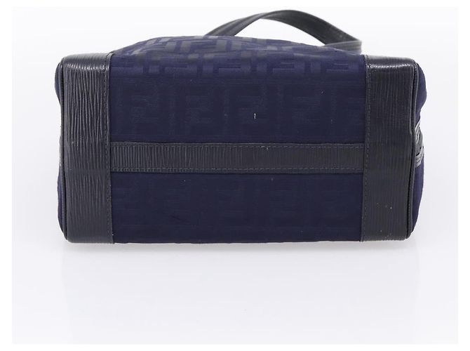 FENDI Zucca Canvas Handtasche Navy Gold Auth ep16548 Golden Marineblau - Ansicht 5