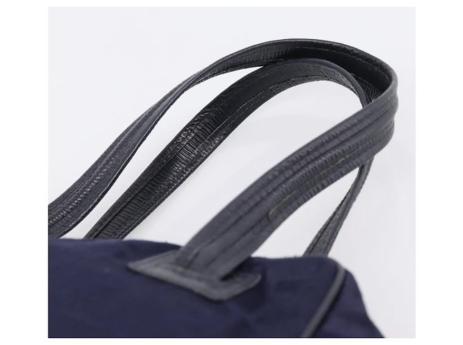 FENDI Zucca Canvas Handtasche Navy Gold Auth ep16548 Golden Marineblau - Ansicht 8