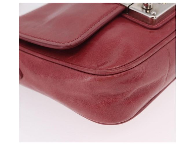 Miu Miu Schultertasche Leder Rosa Silber Auth BA16100A Pink - Ansicht 17