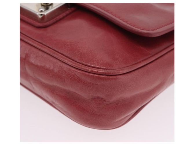 Miu Miu Schultertasche Leder Rosa Silber Auth BA16100A Pink - Ansicht 18