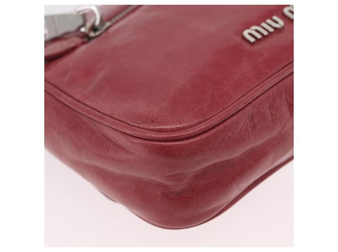 Miu Miu Schultertasche Leder Rosa Silber Auth BA16100A Pink - Ansicht 19