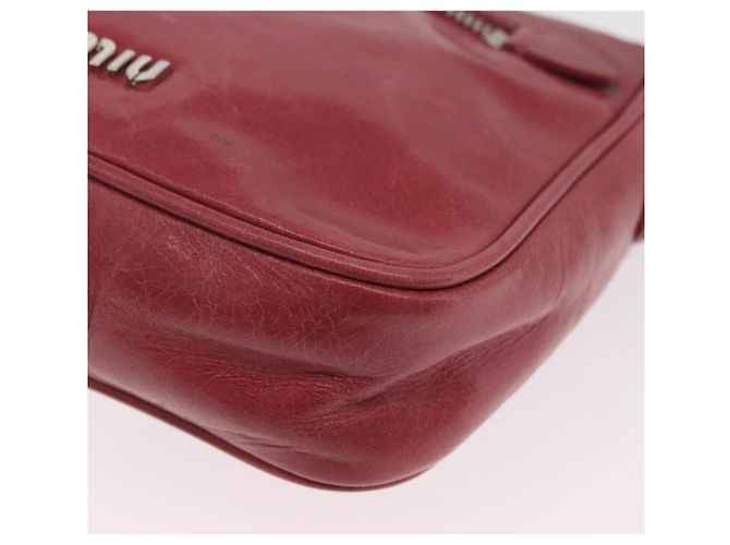Miu Miu Schultertasche Leder Rosa Silber Auth BA16100A Pink - Ansicht 20