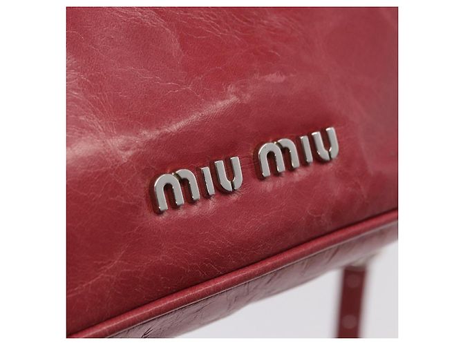 Miu Miu Schultertasche Leder Rosa Silber Auth BA16100A Pink - Ansicht 22