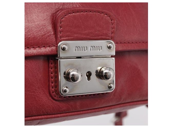 Miu Miu Schultertasche Leder Rosa Silber Auth BA16100A Pink - Ansicht 23