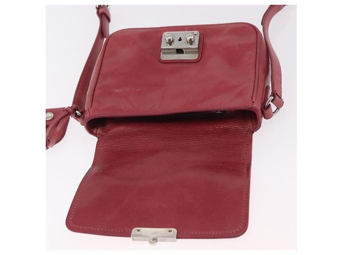 Miu Miu Schultertasche Leder Rosa Silber Auth BA16100A Pink - Ansicht 24