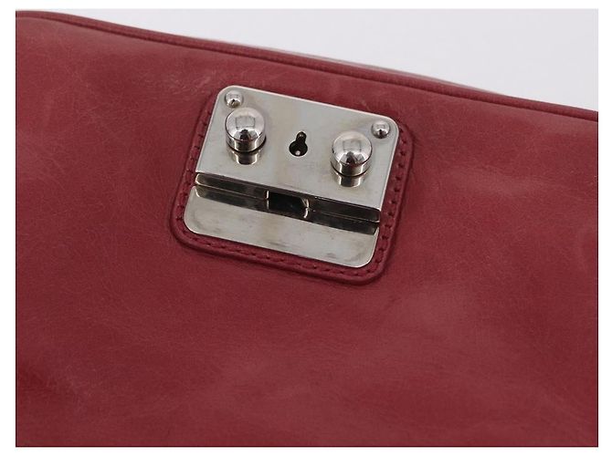 Miu Miu Schultertasche Leder Rosa Silber Auth BA16100A Pink - Ansicht 26