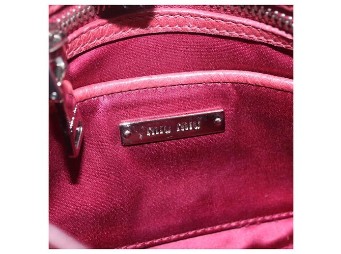 Miu Miu Schultertasche Leder Rosa Silber Auth BA16100A Pink - Ansicht 27