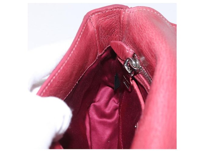 Miu Miu Schultertasche Leder Rosa Silber Auth BA16100A Pink - Ansicht 29