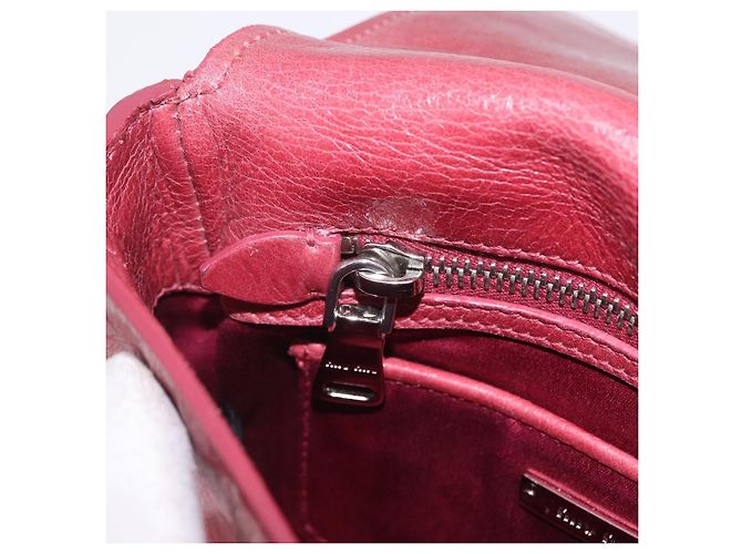 Miu Miu Schultertasche Leder Rosa Silber Auth BA16100A Pink - Ansicht 30