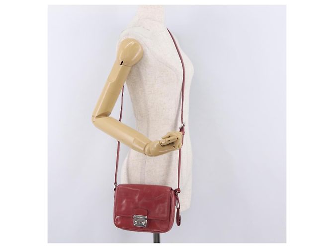 Miu Miu Schultertasche Leder Rosa Silber Auth BA16100A Pink - Ansicht 33