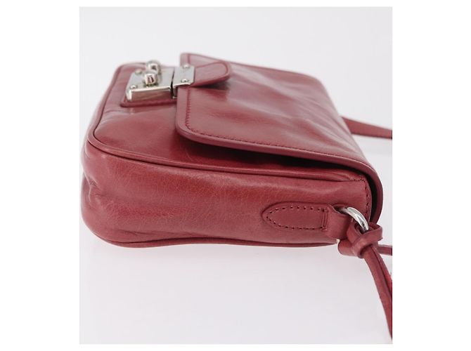 Miu Miu Schultertasche Leder Rosa Silber Auth BA16100A Pink - Ansicht 4