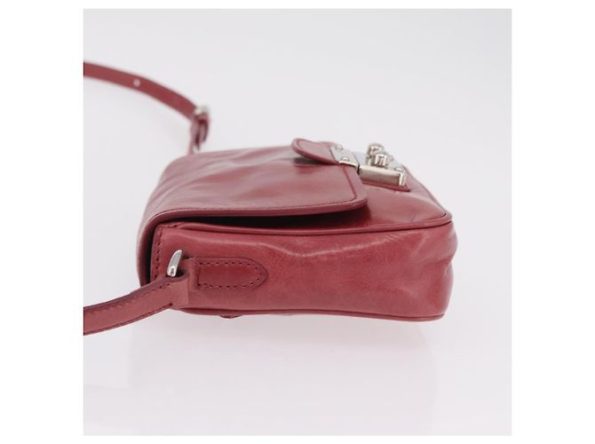 Miu Miu Schultertasche Leder Rosa Silber Auth BA16100A Pink - Ansicht 5