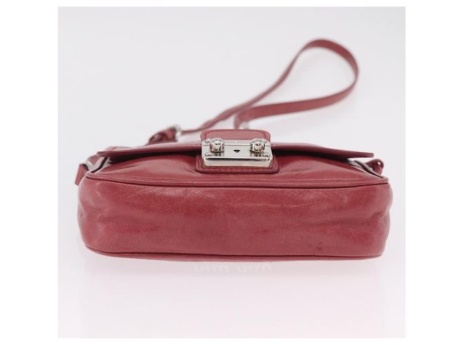 Miu Miu Schultertasche Leder Rosa Silber Auth BA16100A Pink - Ansicht 6