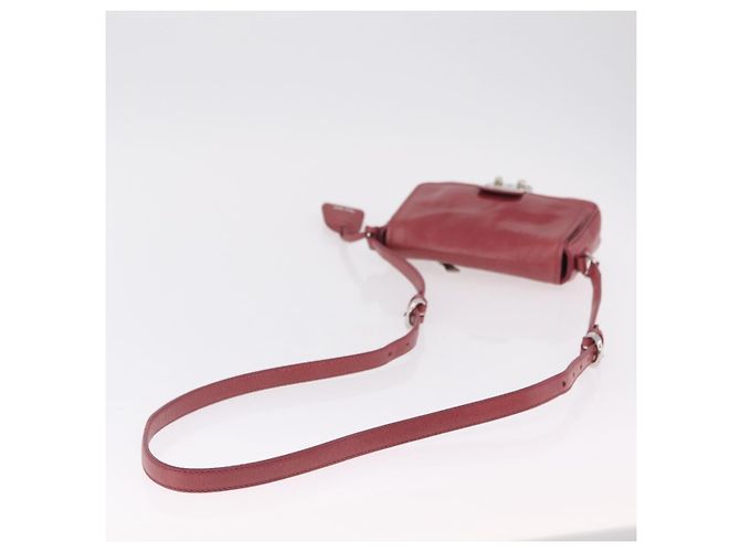 Miu Miu Schultertasche Leder Rosa Silber Auth BA16100A Pink - Ansicht 8