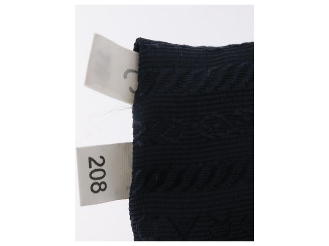 Saffiano Sac à main PRADA cuir Safiano Navy Gold Auth 202507A Doré Bleu Marine - vue 11