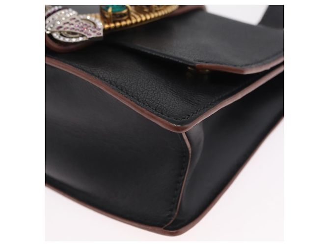 Borsa a tracolla Miu Miu Madras in pelle nera e oro Auth 207539M Nero - vista 16