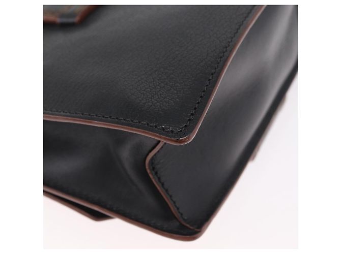 Borsa a tracolla Miu Miu Madras in pelle nera e oro Auth 207539M Nero - vista 17